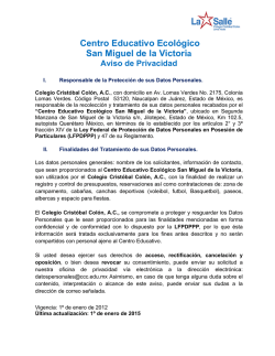 Aviso de Privacidad - Colegio Cristóbal Colón
