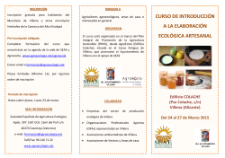 Tríptico informativo - Sociedad Española de Agricultura Ecológica
