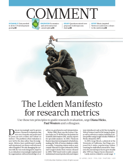 The Leiden Manifesto for research metrics