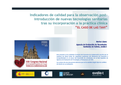 Indicadores de calidad para la observaci&oacute;n post