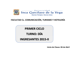 Cs. Comunicación Turno Día - Ingresantes 2015-II