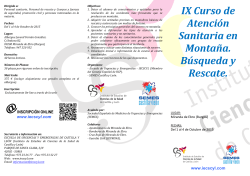 IX Curso de Atenci&oacute;n Sanitaria en Monta&ntilde;a. B&uacute;squeda y Rescate.