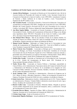 Lista del PP a las Cortes de Castilla y León