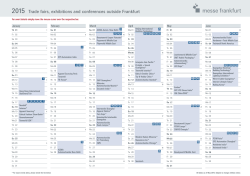 2015 Trade fairs, exhibitions and conferences