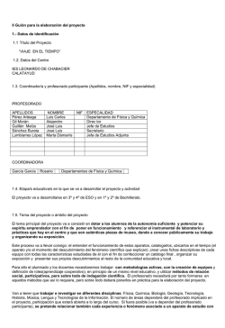 II Gui&oacute;n para la elaboraci&oacute;n del proyecto 1.- Datos de