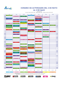 HORARIO DE ACTIVIDADES DEL 4 DE MAYO AL
