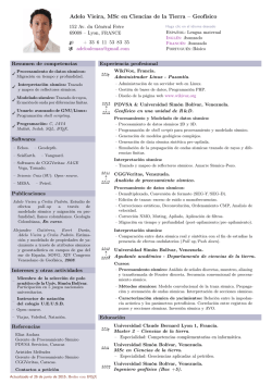 Adelo Vieira, MSc en Ciencias de la Tierra – Geofísico