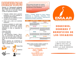 DERECHOS, DEBERES y beneficios DE LOS USUARIOS