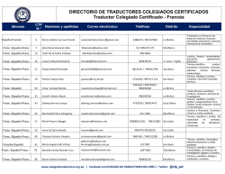 DIRECTORIO DE TRADUCTORES COLEGIADOS CERTIFICADOS