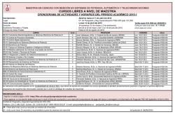 Informes e inscripciones en cursos libres de maestría 2015-1