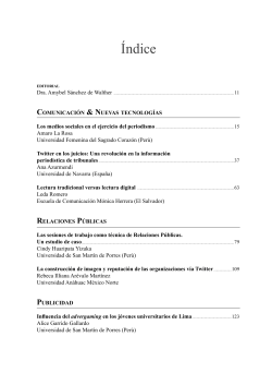 Indice general - Correspondencias y An&aacute;lisis