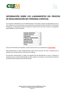 informaci&oacute;n sobre los llamamientos del proceso de regularizaci&oacute;n