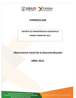 Reporte de Transferencias Municipales Ier Trimestre 2015.