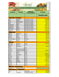 Hortalizas y Vegetales Cereales y Granos Mus&aacute;ceas Frutas
