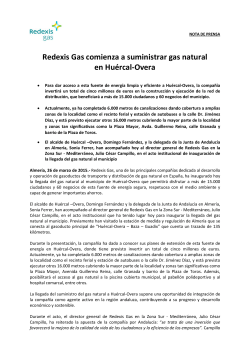 Ndp Redexis Gas comienza a suministrar gas natural