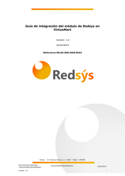 Gu&iacute;a de integraci&oacute;n Redsys para VirtueMart
