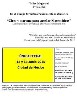 Innovaci&oacute;n Did&aacute;ctica Educa, S - en Preescolar &ldquo;Circo y maroma