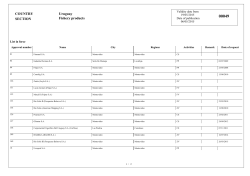COUNTRY SECTION Uruguay Fishery products