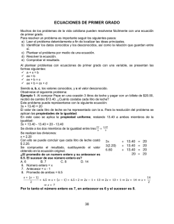 ECUACIONES DE PRIMER GRADO