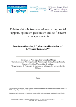 Relationships between academic stress, social support, optimism