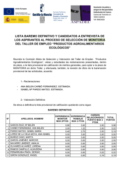 lista baremo definitivo y candidatos a entrevista de los
