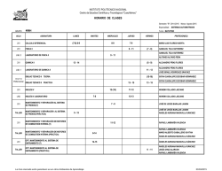 HORARIO DE CLASES 4IMH