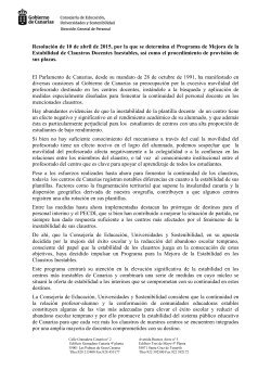 Resolución PROMECI de 10 de abril de 2015.