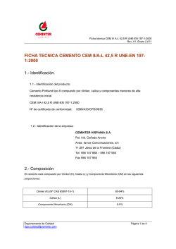 FICHA TECNICA CEMENTO CEM II/A-L 42,5 R UNE-EN 197