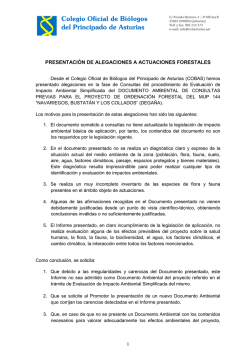 Informaci&oacute;n a los colegiados alegaci&oacute;n presentada