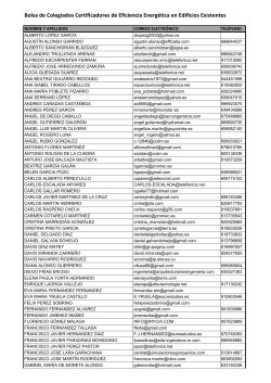 Bolsa de Colegiados Certificadores de Eficiencia