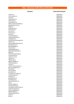 Altas - Dominios 18-05-2015 al 24-05-2015