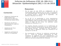 Informe de Influenza (CIE 10: J09-J11) Situaci&oacute;n Epidemiol&oacute;gica