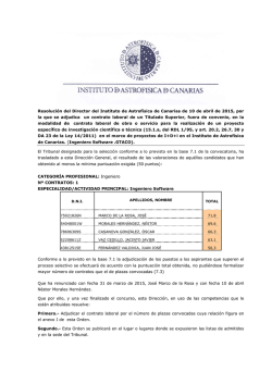 Resolución por la que se adjudica el contrato