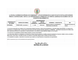 Ing. Rosa Elena Pinos RECTORA DE LA ESPOCH