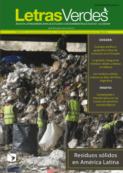 Ecolog&iacute;a pol&iacute;tica y geograf&iacute;a cr&iacute;tica de la basura en el Ecuador