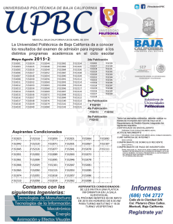 nuevo ingreso.cdr - Universidad Politécnica de Baja California