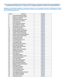 Resultados de examen de admision 2015