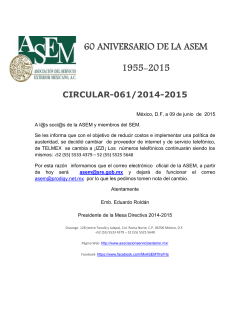 CIRCULAR ASEM-061 CAMBIO DE CORREO ELECTRONICO