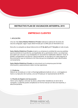 Instructivo para la solicitud de vacunas Swiss Medical Medicina