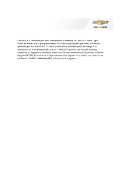 Chevrolet S.A. de ahorro para fines determinados
