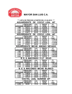 Lista de Precios - Mayor De Licores San Luis