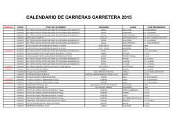 CALENDARIO DE CARRERAS CARRETERA 2015