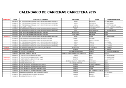 CALENDARIO DE CARRERAS CARRETERA 2015