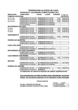 Calendario 2015 - Federación Alavesa de Caza