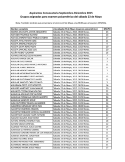Grupos asignados para examen psicom&eacute;trico