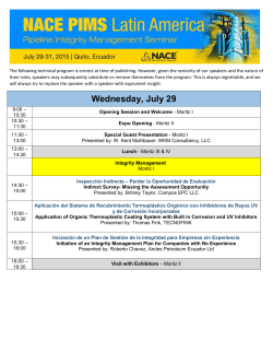 Wednesday, July 29 - NACE International