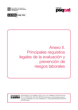 Anexo II. Principales requisitos legales de la evaluación