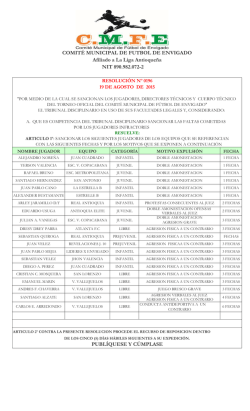 resoluciones - comite municipal de futbol de envigado