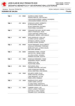 Horarios - Le&oacute;n Club de Golf