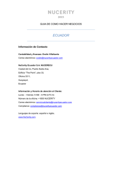 ECUADOR - NuCerity Central